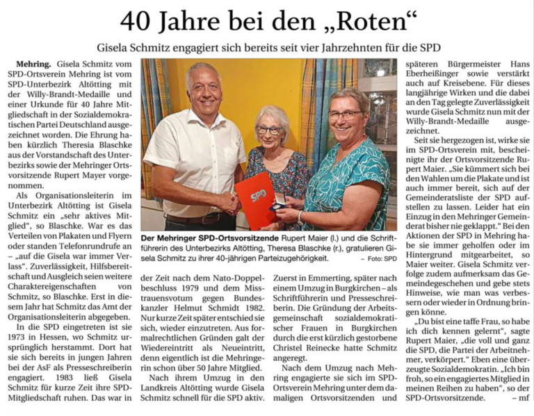 40 Jahre bei den „Roten“